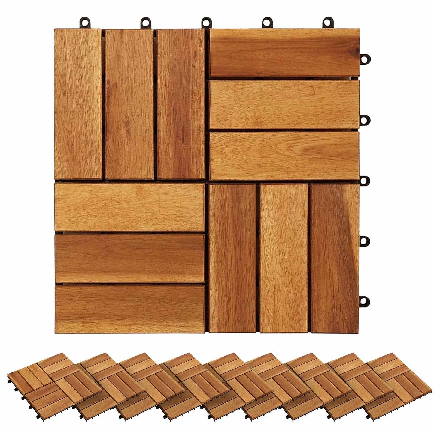 Terrasseflis 20 pcs Brun 30 x 30 cm Acacia Hardtre