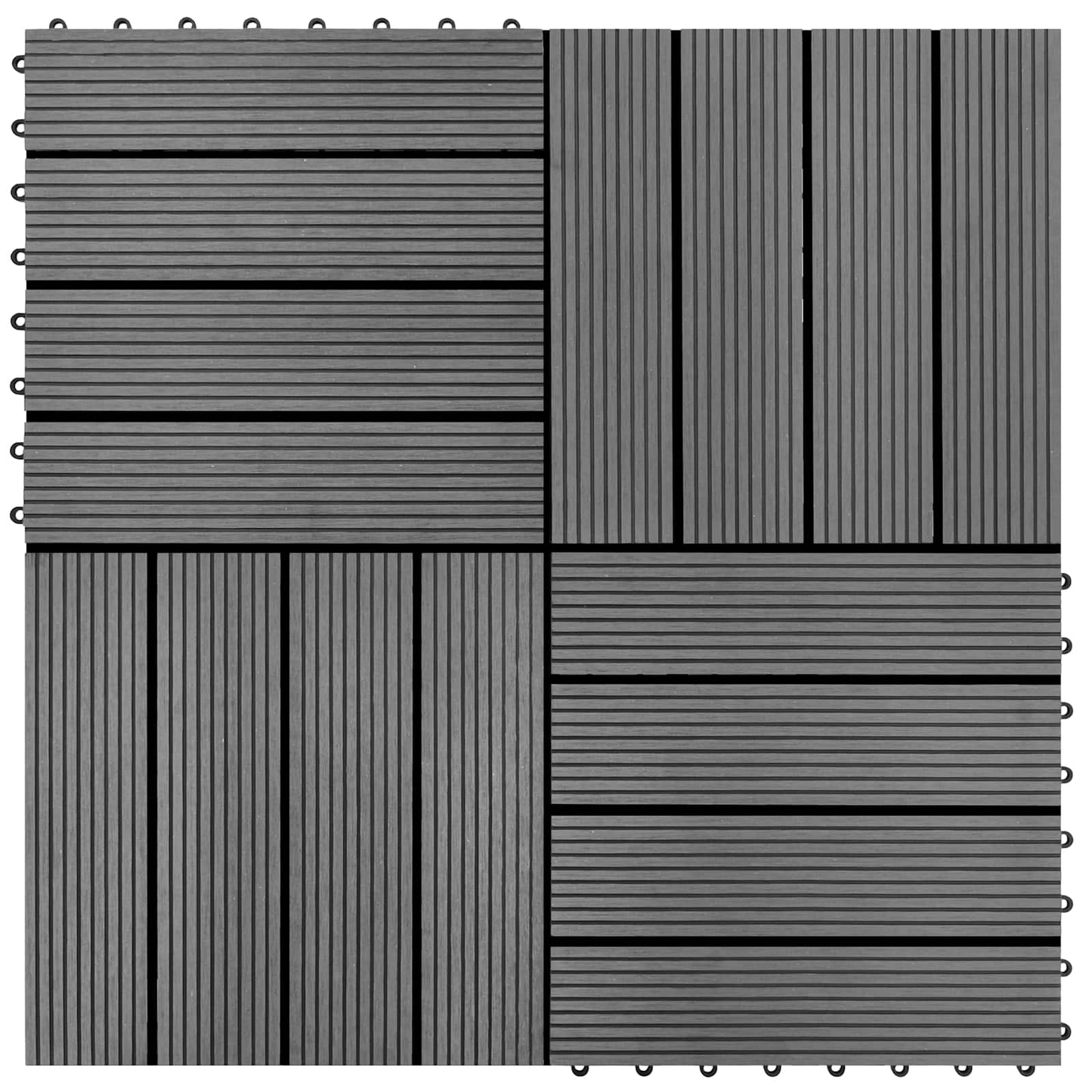 Terrasseflis 22 pcs Grå 30 x 30 cm WPC