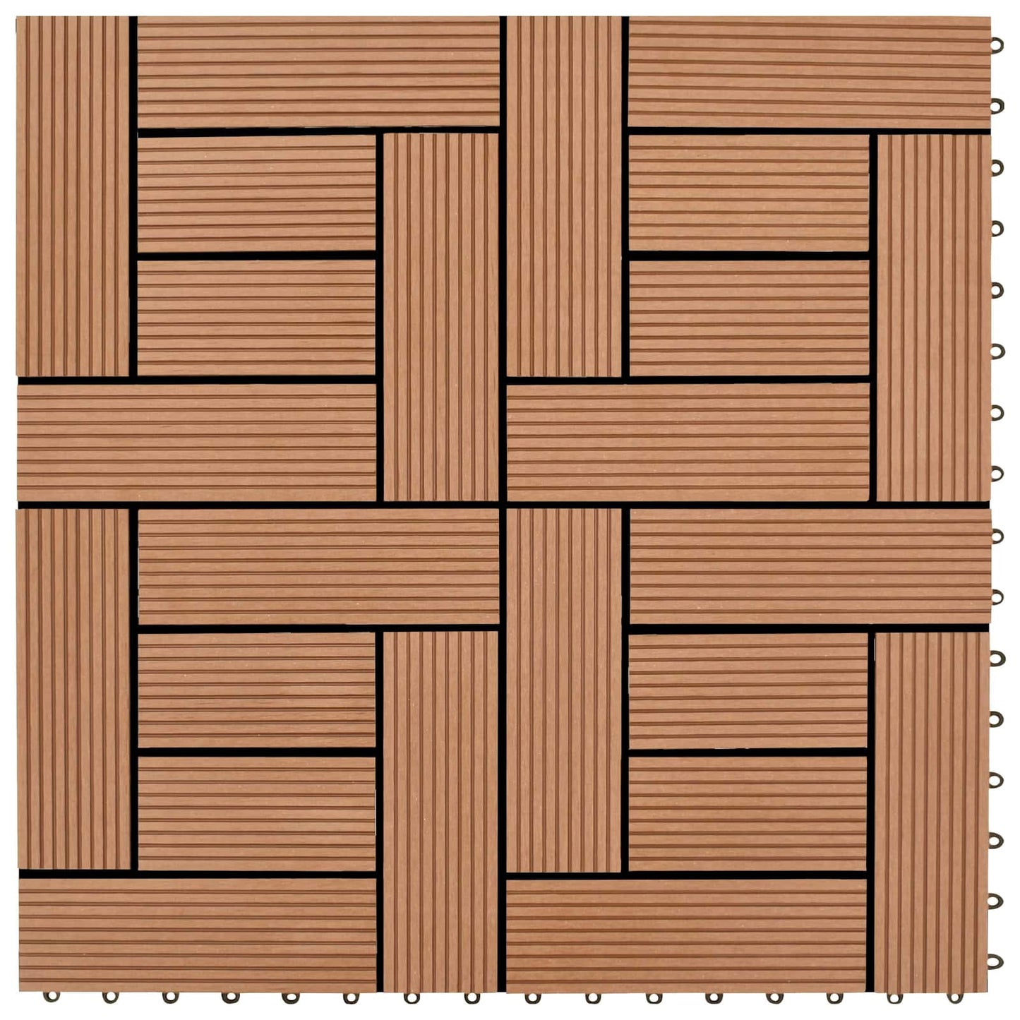 Terrasseflis 22 pcs Brun 30 x 30 cm WPC