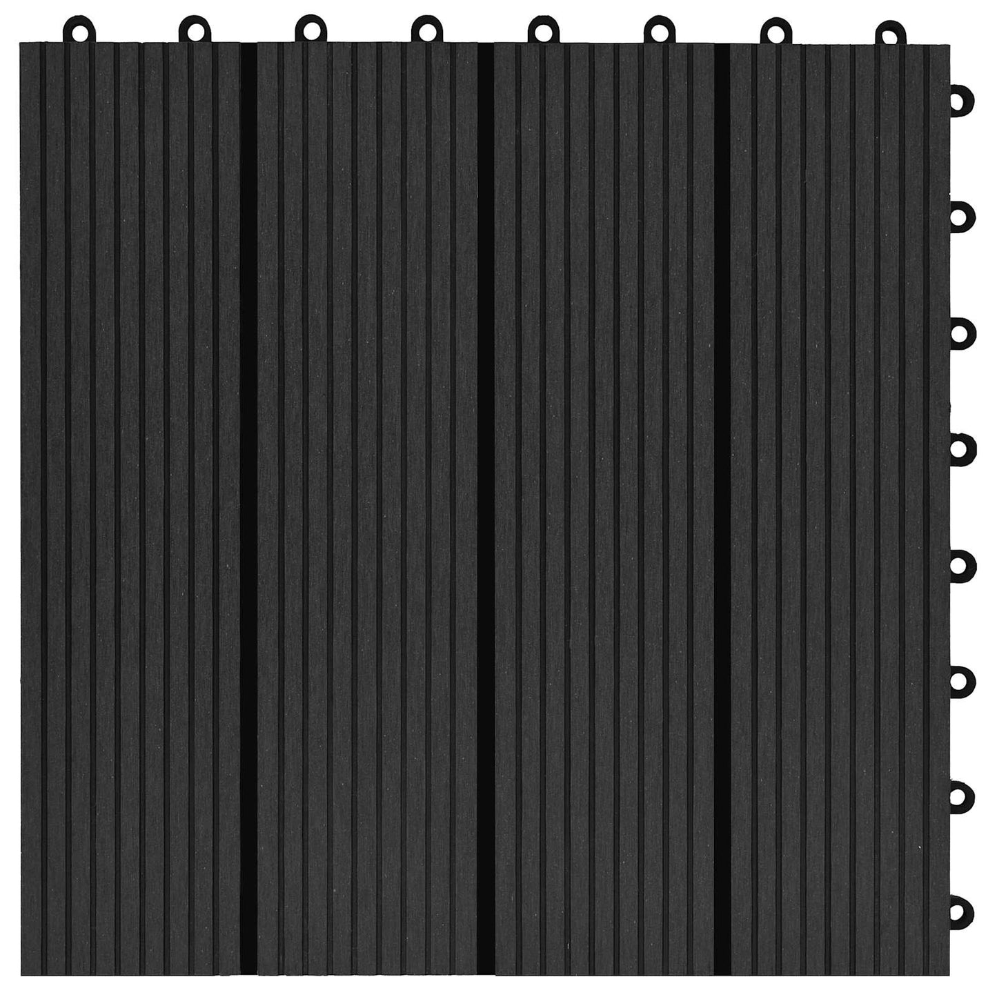 Terrasseflis 22 pcs Svart 30 x 30 cm WPC