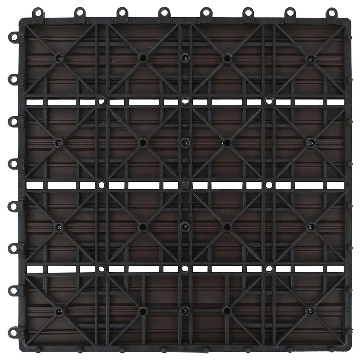 Terrasseflis 22 pcs Mørk brun 30 x 30 cm WPC
