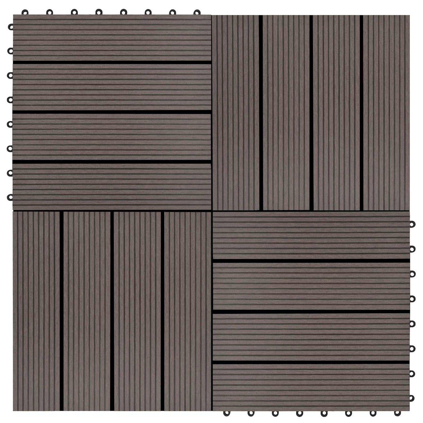 Terrasseflis 22 pcs Mørk brun 30 x 30 cm WPC