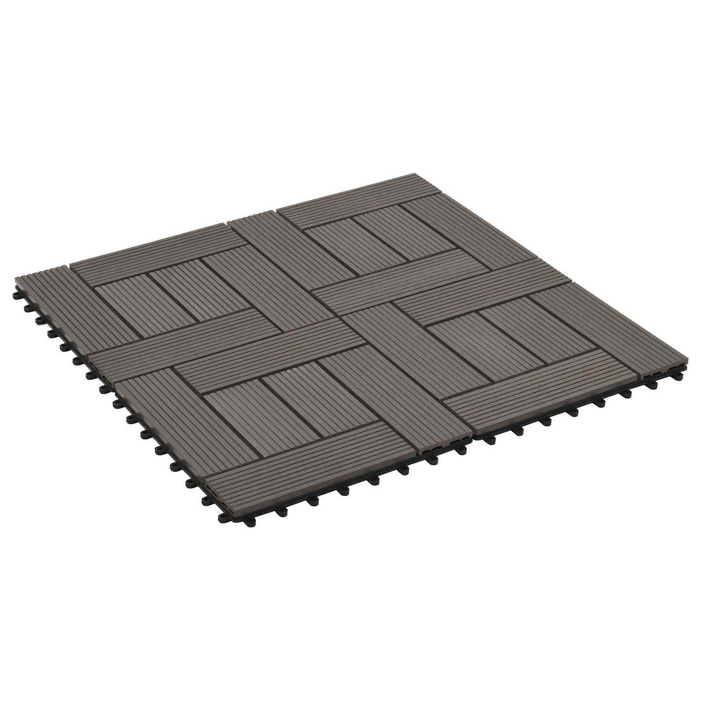Terrasseflis 22 pcs Mørk brun 30 x 30 cm WPC