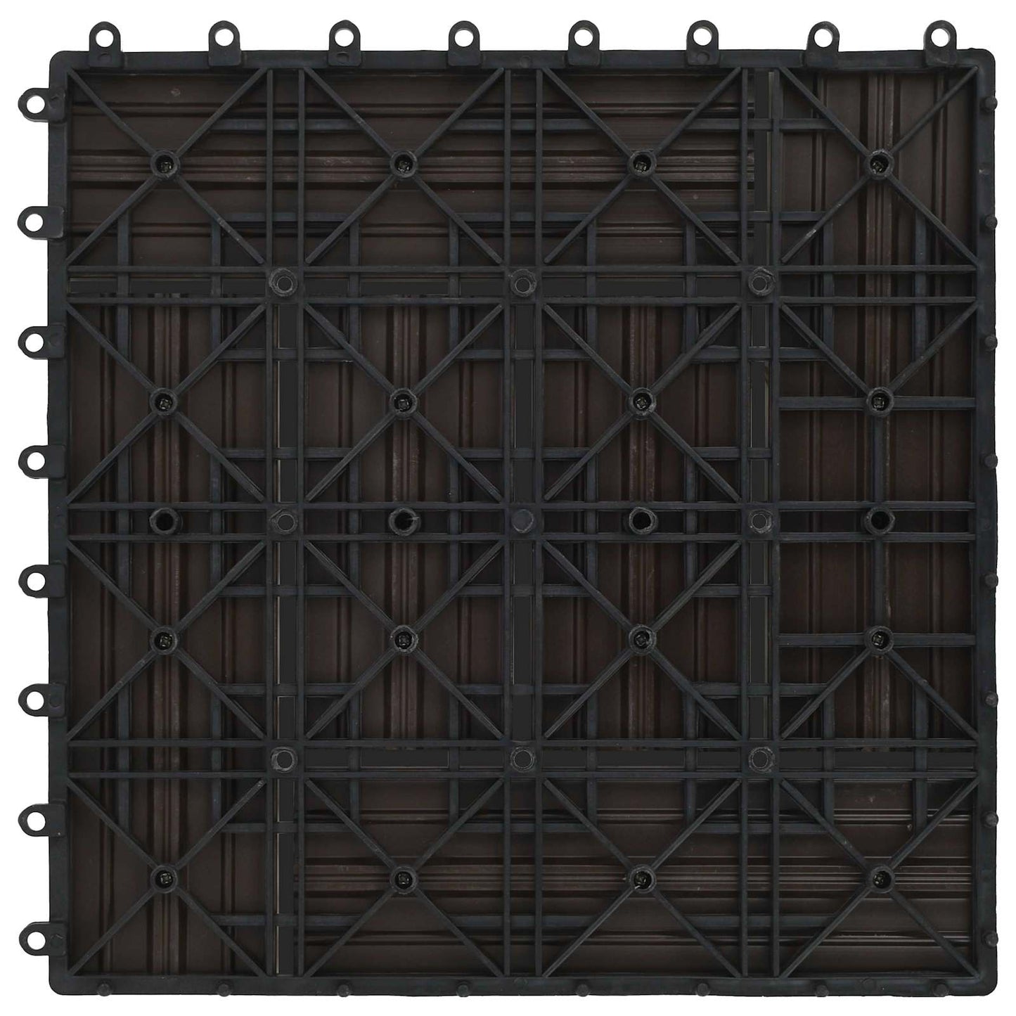 Terrasseflis 22 pcs Mørk brun 30 x 30 cm WPC