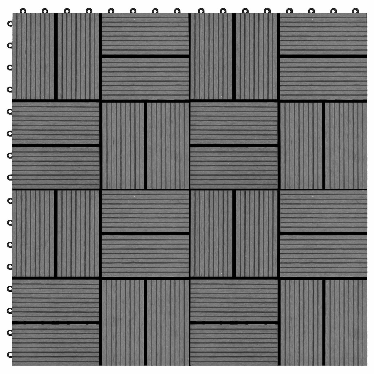 Terrasseflis 22 pcs Grå 30 x 30 cm WPC
