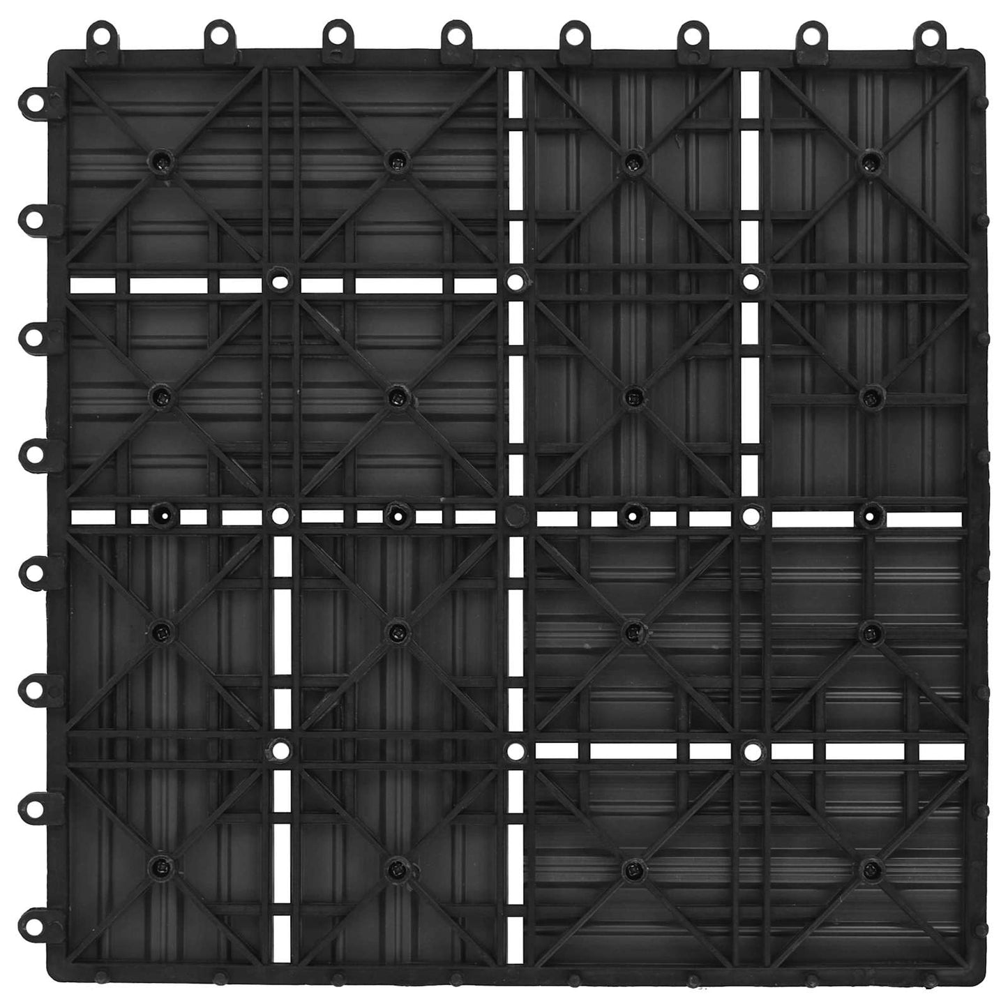 Terrasseflis 22 pcs Svart 30 x 30 cm WPC