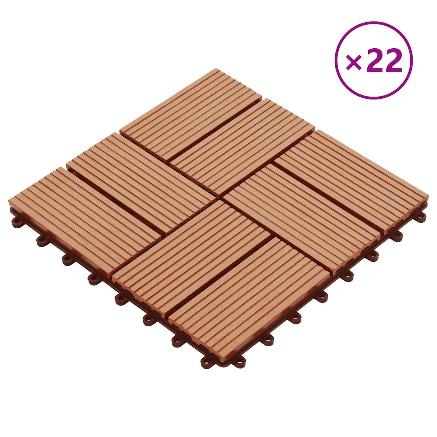 Terrasseflis 22 pcs teak 30 x 30 cm WPC