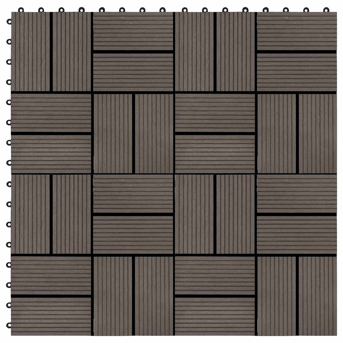Terrasseflis 22 pcs Mørk brun 30 x 30 cm WPC