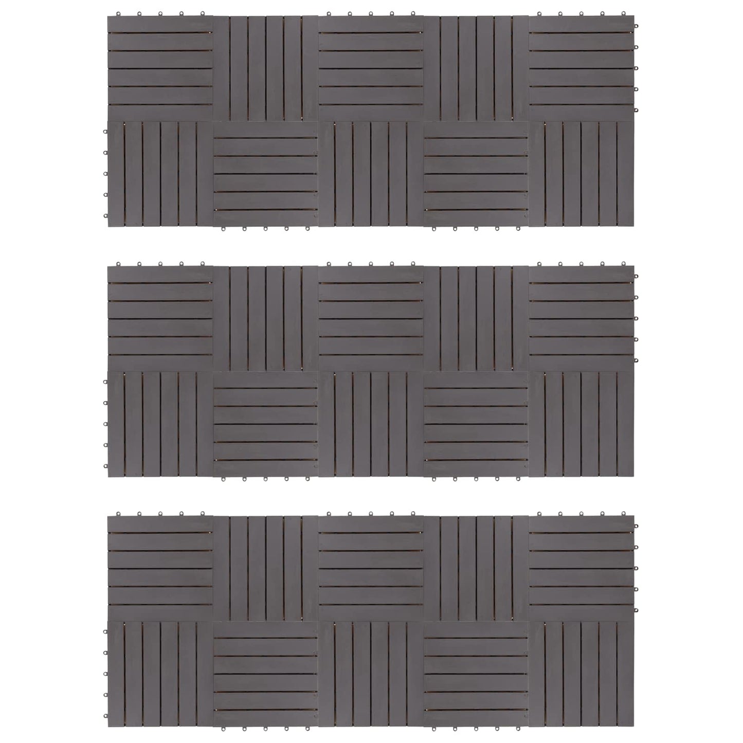 Terrasseflis 30 pcs Grå 30 x 30 cm Acacia Hardtre