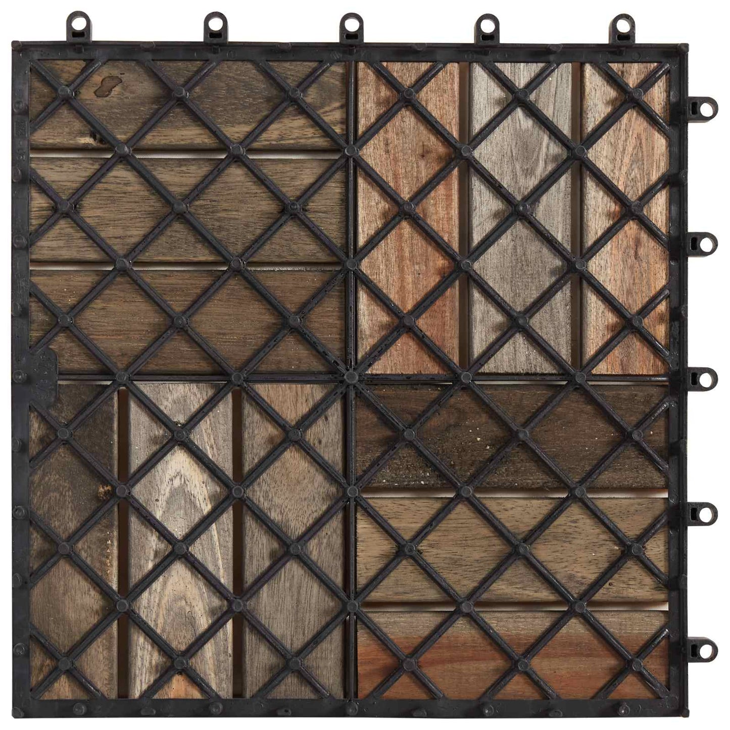 Terrasseflis 20 pcs Grå 30 x 30 cm Acacia Hardtre