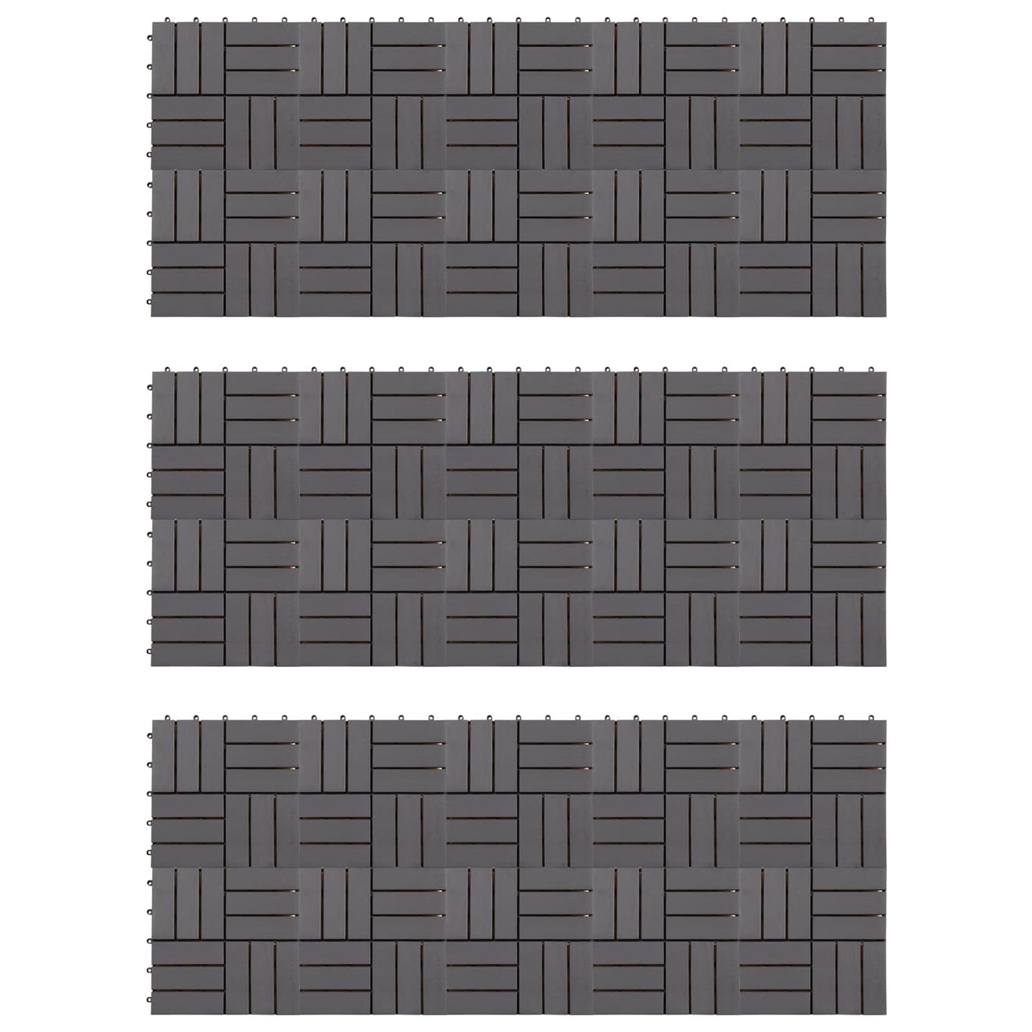 Terrasseflis 30 pcs Grå 30 x 30 cm Acacia Hardtre