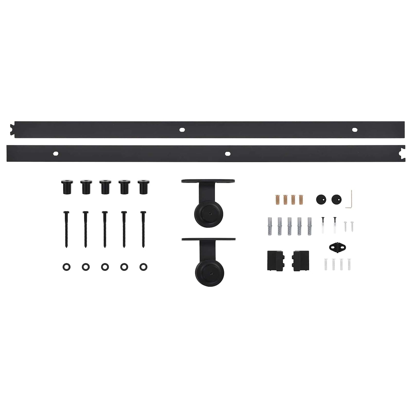 Skyvedør 2 pcs Naturlig og svart Heltre furu