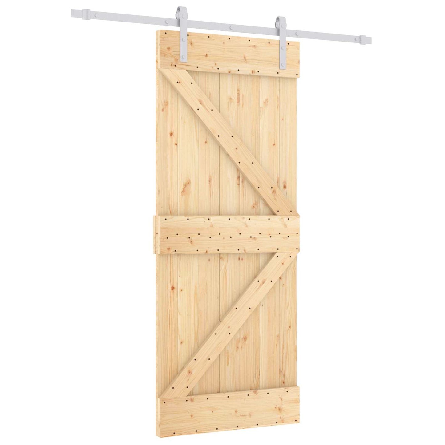 Skyvedør Naturlig og Hvit 80 x 210 cm Heltre furu