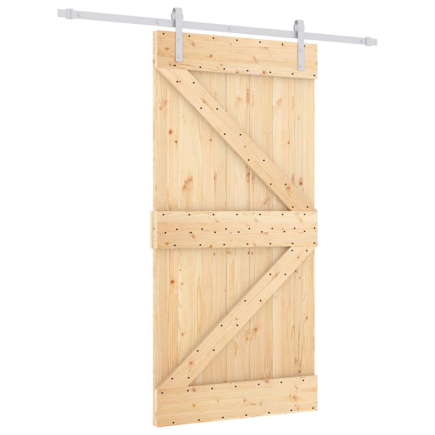 Skyvedør Naturlig og Hvit 100 x 210 cm Heltre furu