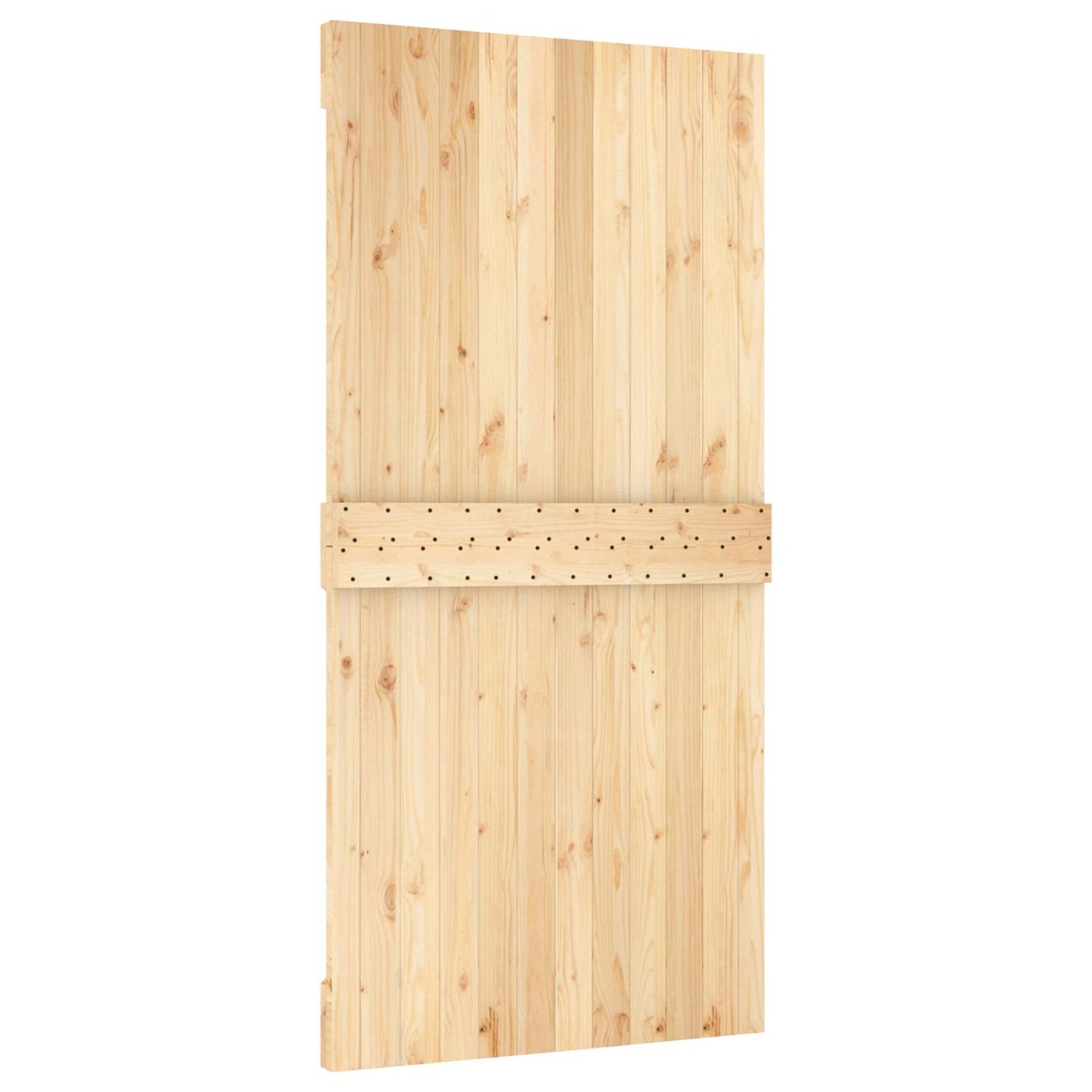Skyvedør Naturlig og Hvit 100 x 210 cm Massiv Furu Tre