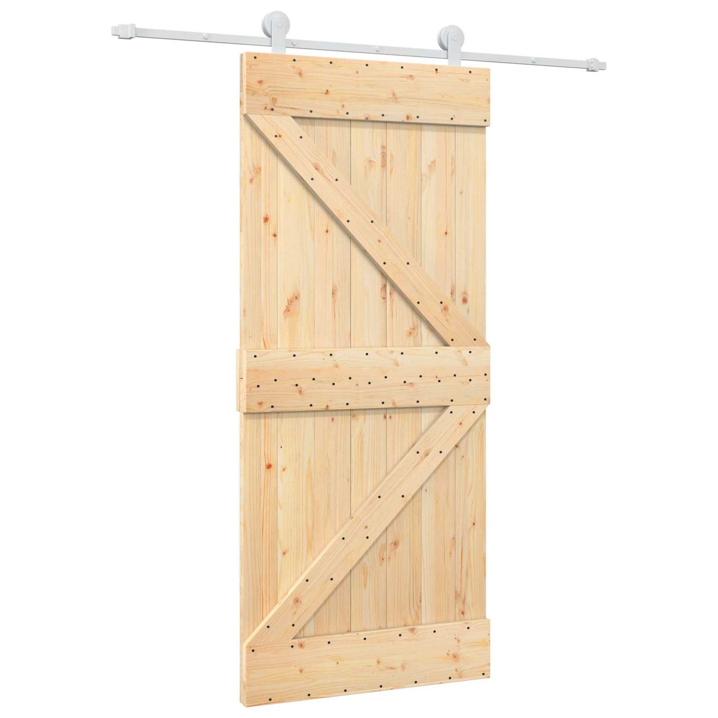 Skyvedør Naturlig og Hvit 90 x 210 cm Heltre furu