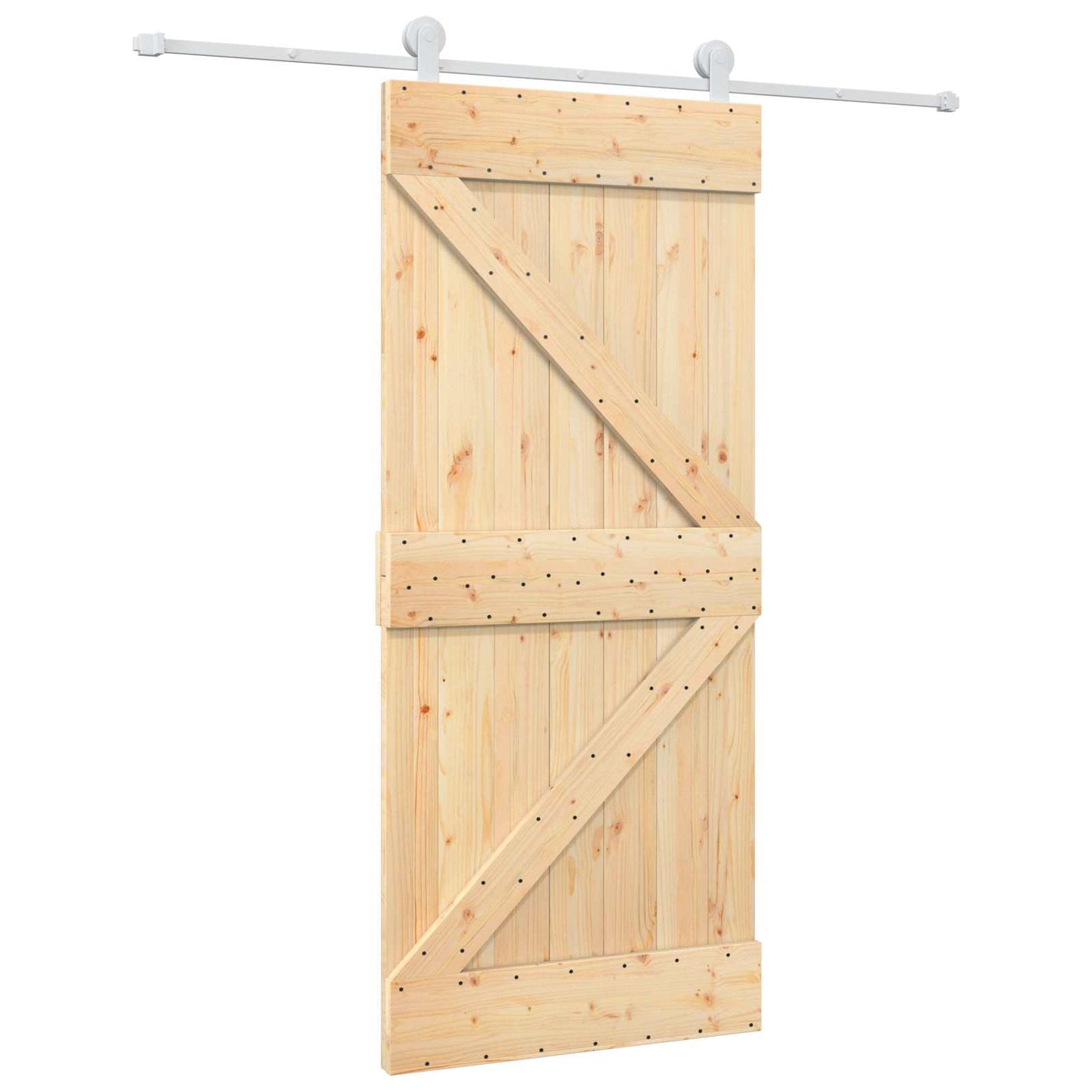 Skyvedør Naturlig og Hvit 90 x 210 cm Heltre furu