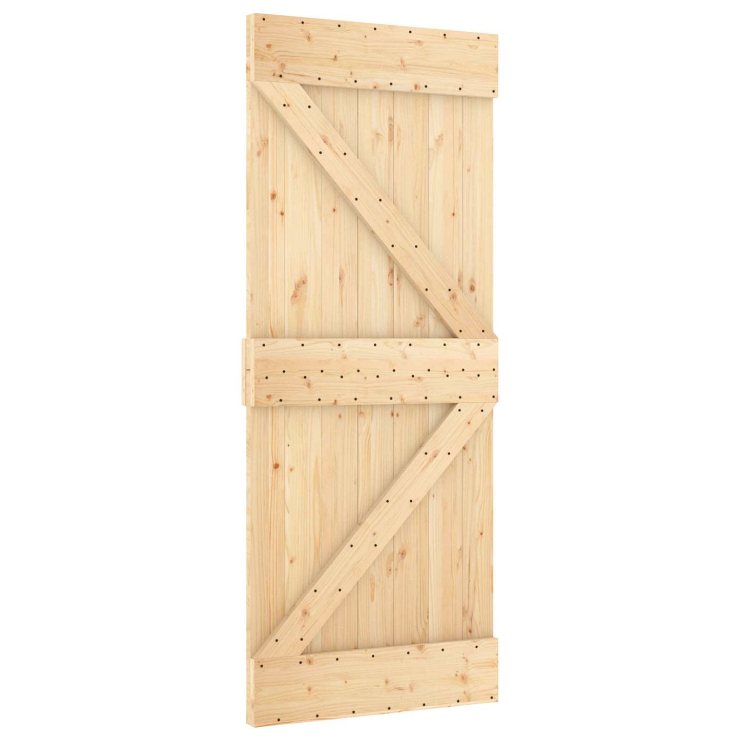 Skyvedør Naturlig og Hvit 85 x 210 cm Massiv Furu Tre