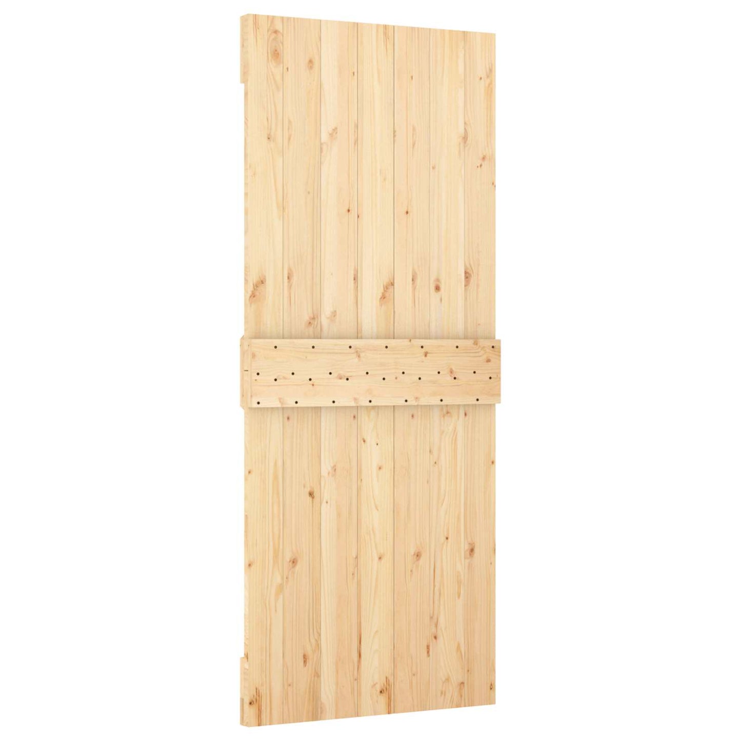 Skyvedør Naturlig og Hvit 85 x 210 cm Massiv Furu Tre