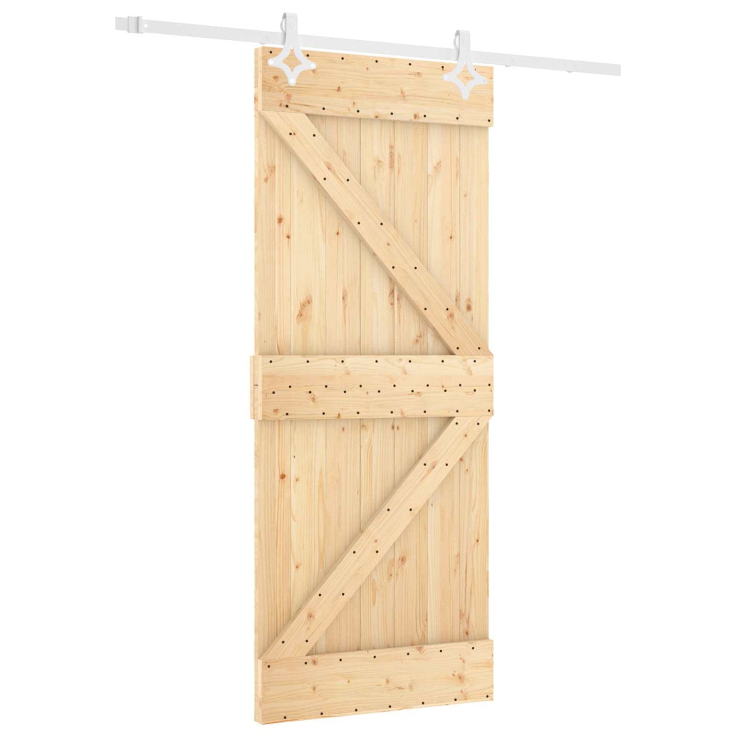 Skyvedør Naturlig og Hvit 80 x 210 cm Heltre furu