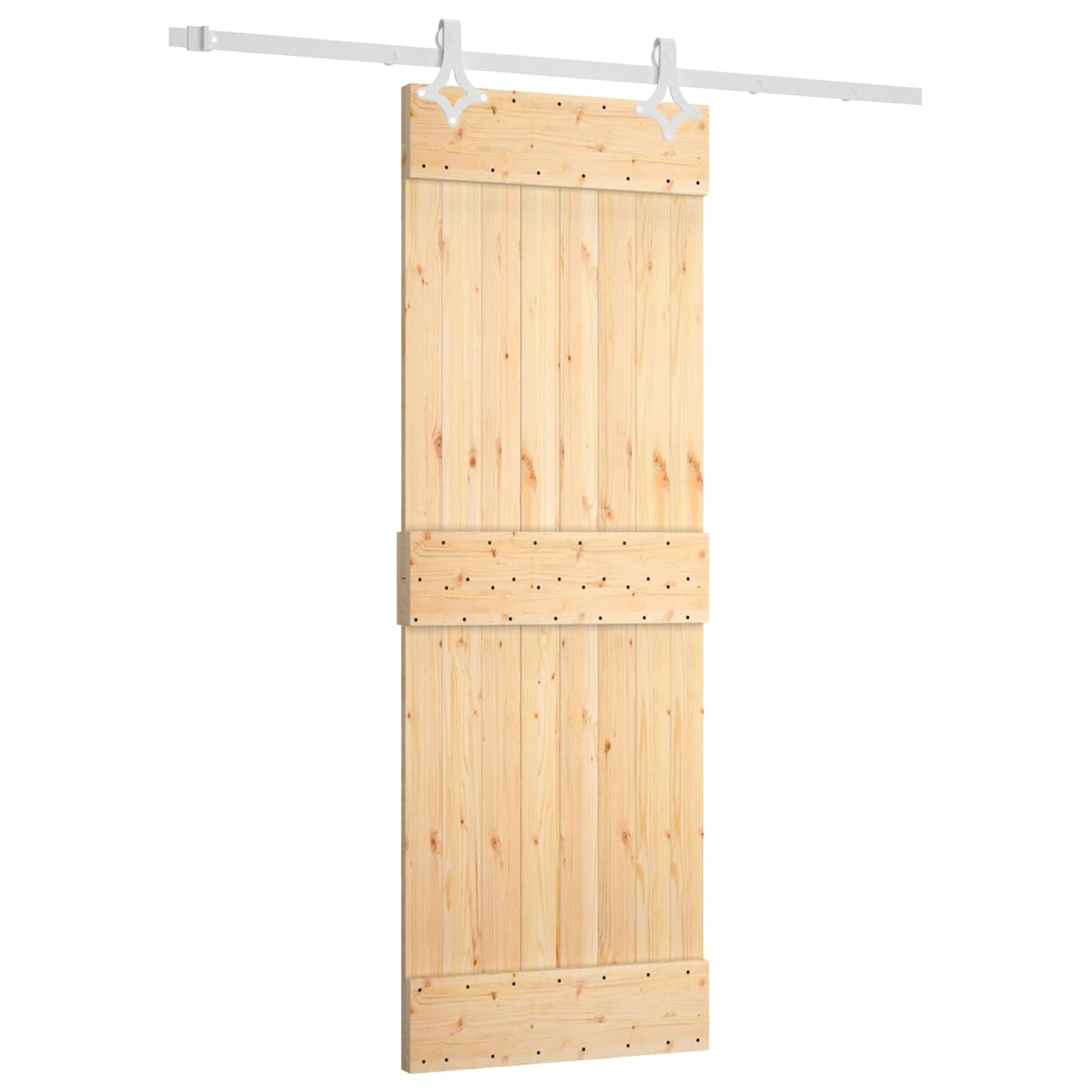 Skyvedør Naturlig og Hvit 70 x 210 cm Massiv Furu Tre