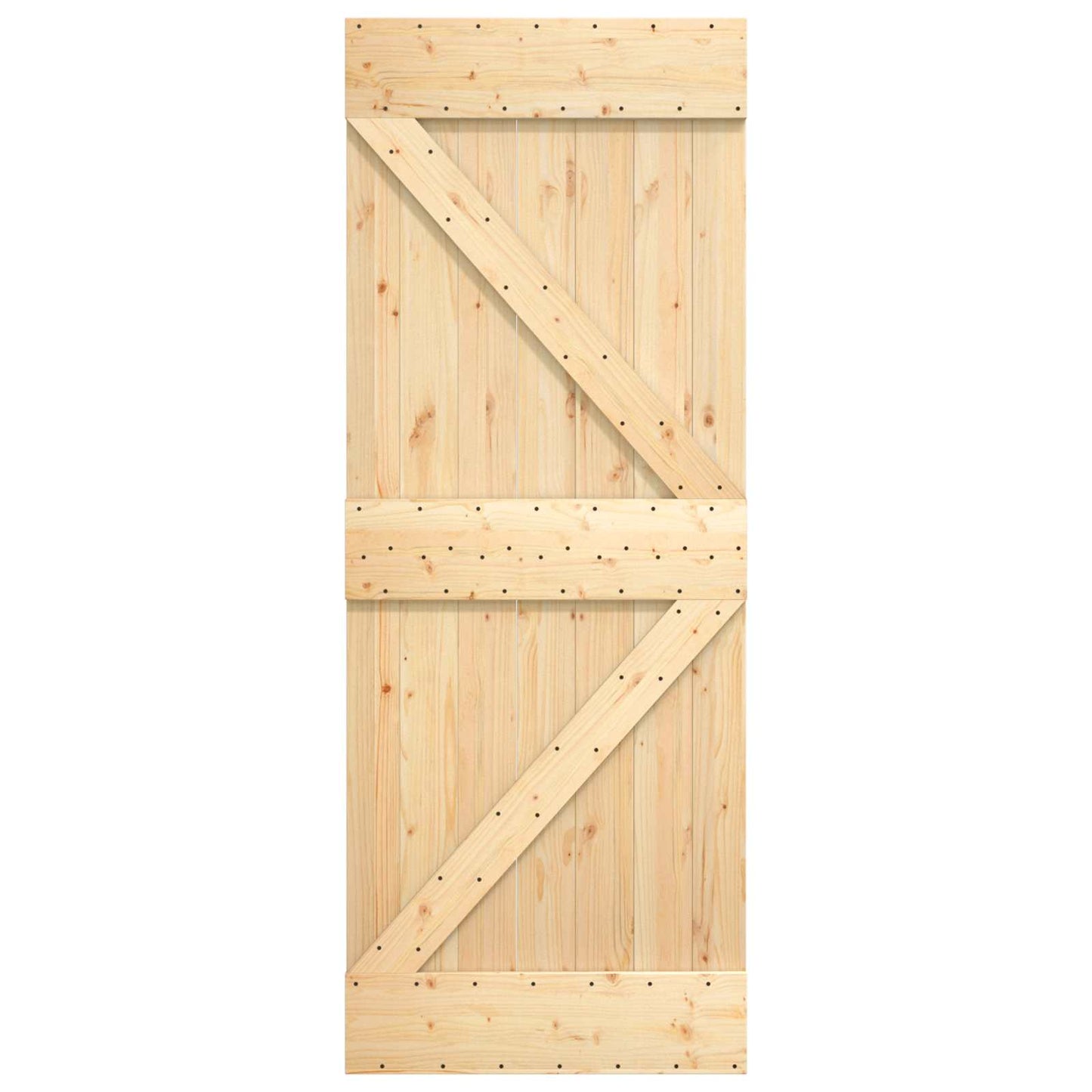 Skyvedør Naturlig og Hvit 70 x 210 cm Massiv Furu Tre