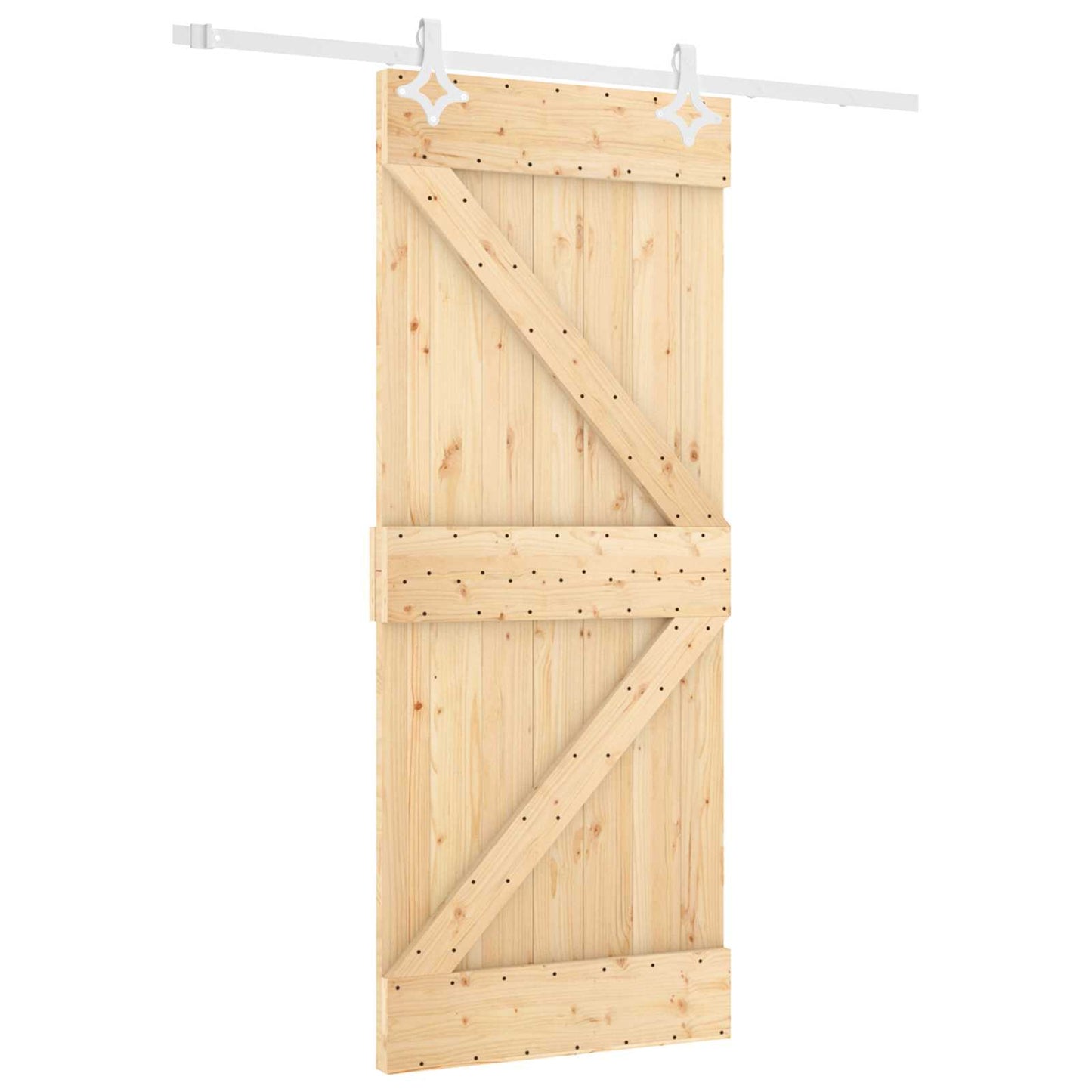 Skyvedør Naturlig og Hvit 80 x 210 cm Heltre furu