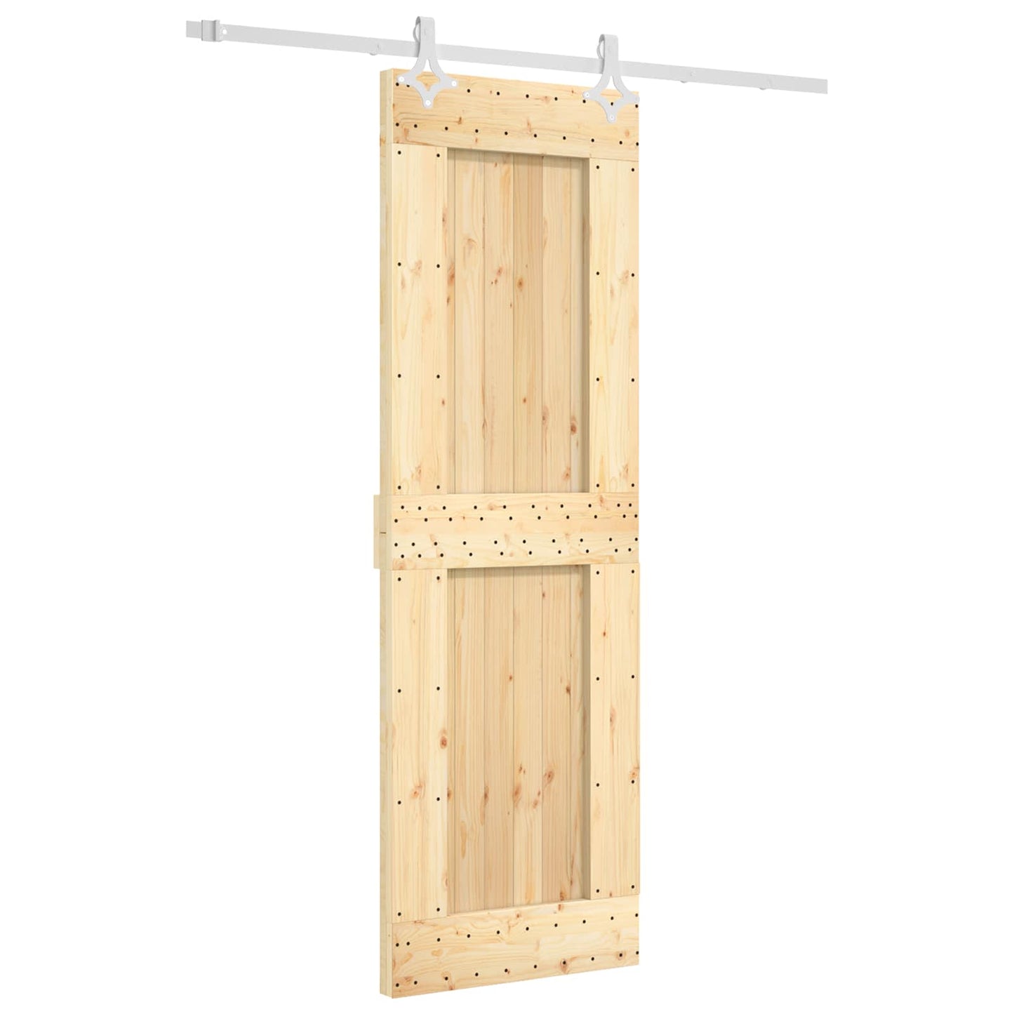 Skyvedør Naturlig og Hvit 70 x 210 cm Massiv Furu Tre