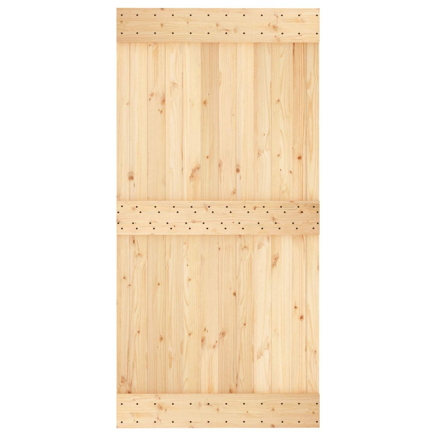 Skyvedør Naturlig og svart 100 x 210 cm Massiv Furu Tre