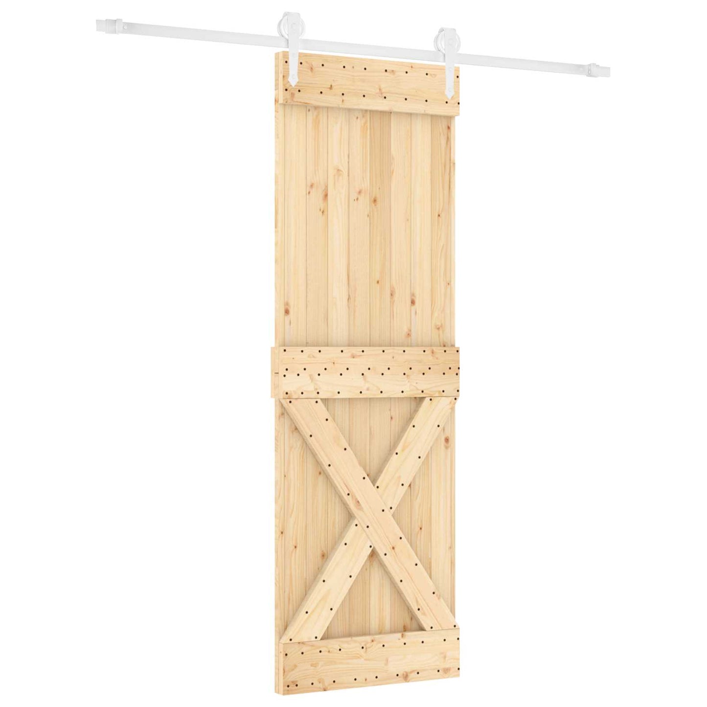Skyvedør Naturlig og Hvit 80 x 210 cm Heltre furu