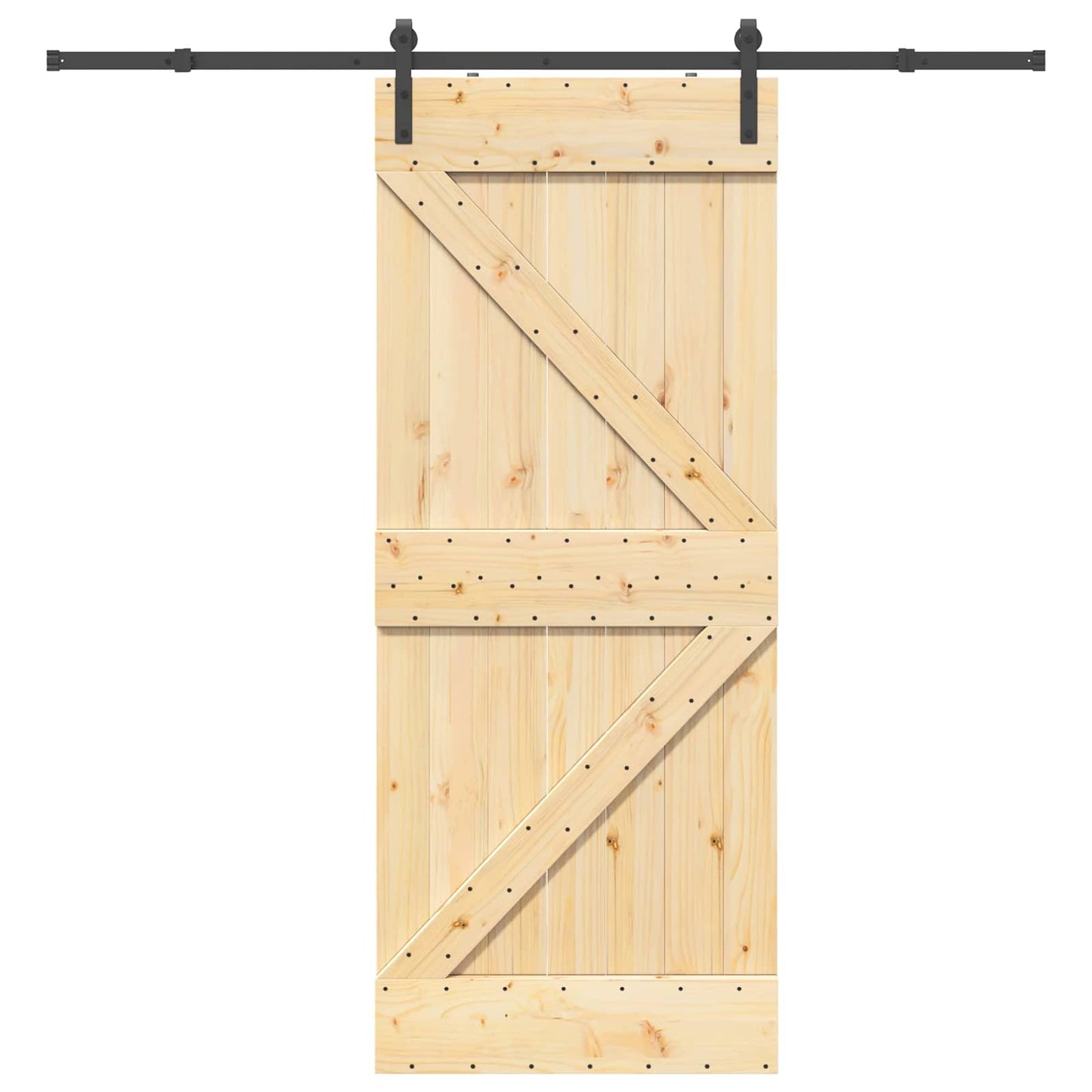 Skyvedør NARVIK Naturlig og svart 85 x 210 cm (213,5 cm)