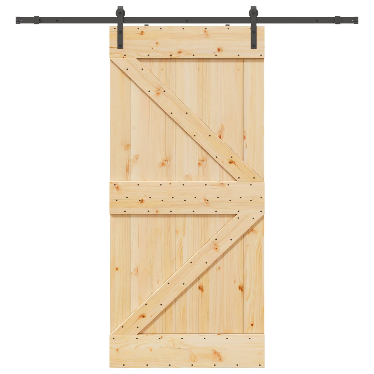 Skyvedør NARVIK Naturlig og svart 90 x 210 cm (213,5 cm)