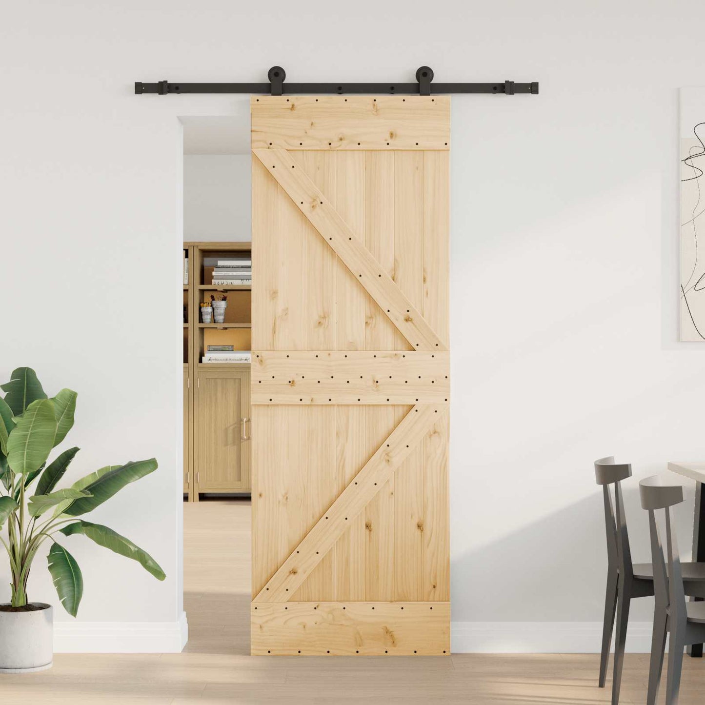 Skyvedør NARVIK 70 x 210 cm (152,5 cm) Naturlig og svart