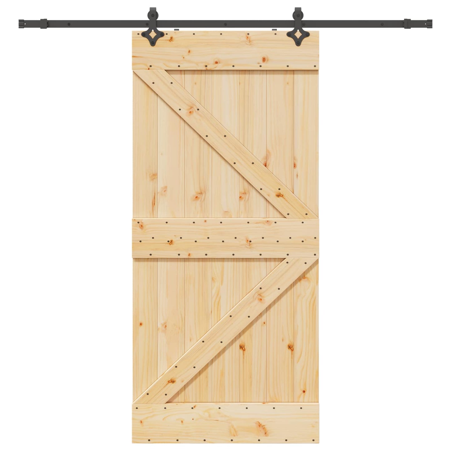 Skyvedør NARVIK Naturlig og svart 100 x 210 cm (213,5 cm)