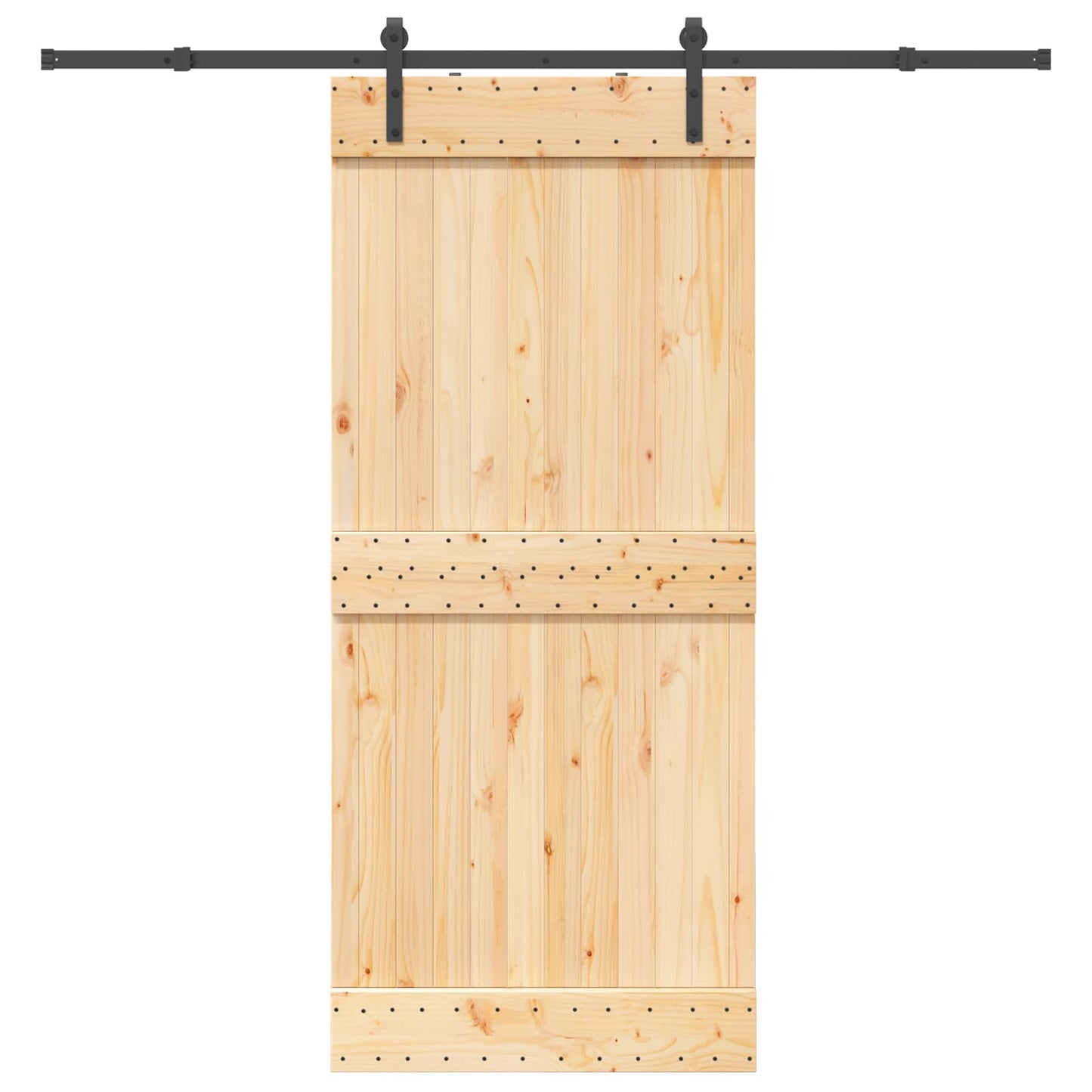 Skyvedør NARVIK Naturlig og svart 90 x 210 cm (213,5 cm)