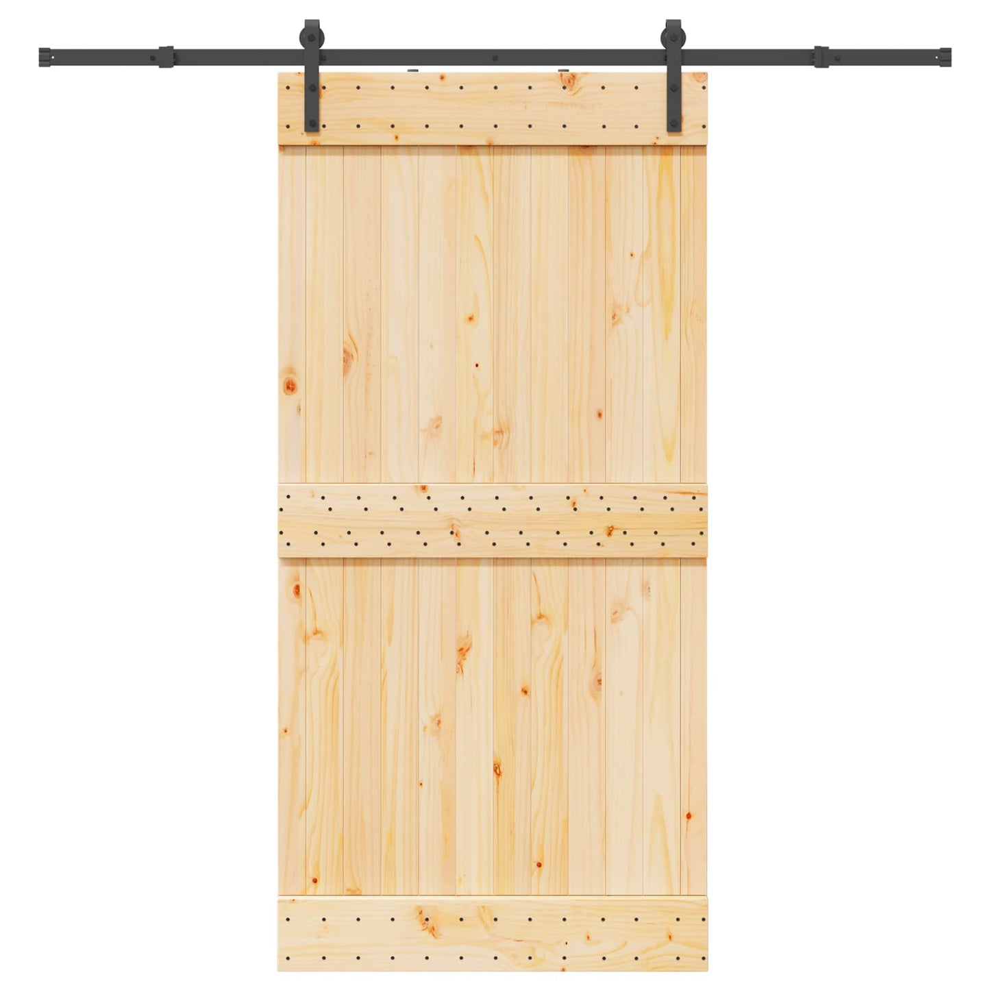 Skyvedør NARVIK Naturlig og svart 100 x 210 cm (213,5 cm)