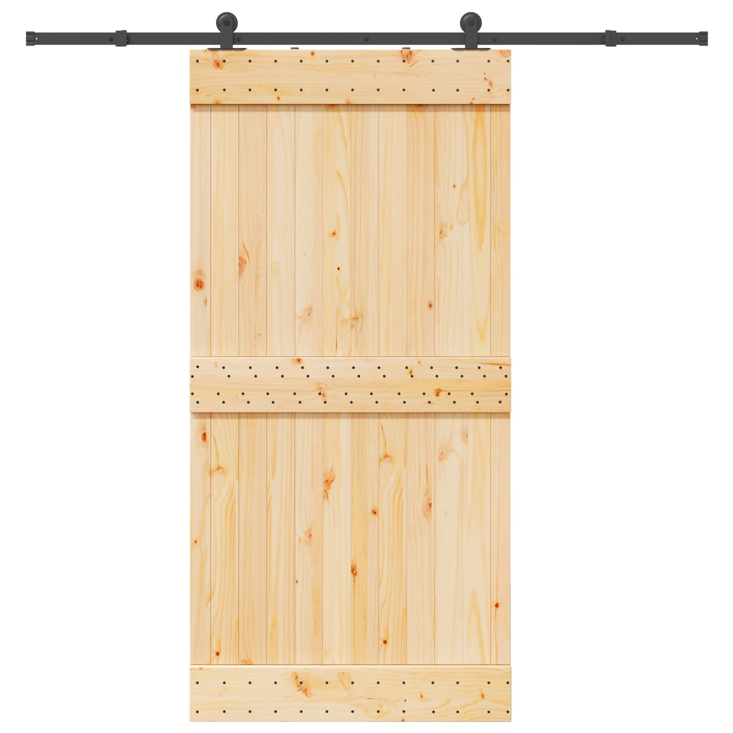 Skyvedør NARVIK Naturlig og svart 100 x 210 cm (213,5 cm)