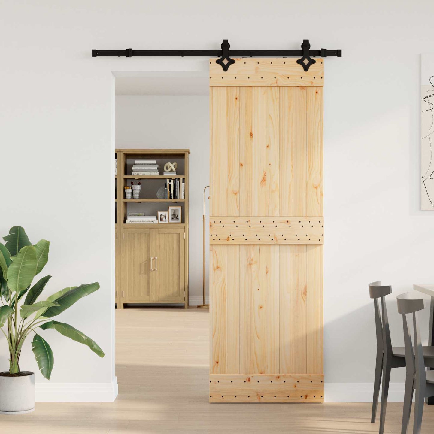 Skyvedør NARVIK Naturlig og svart 70 x 210 cm (152,5 cm)