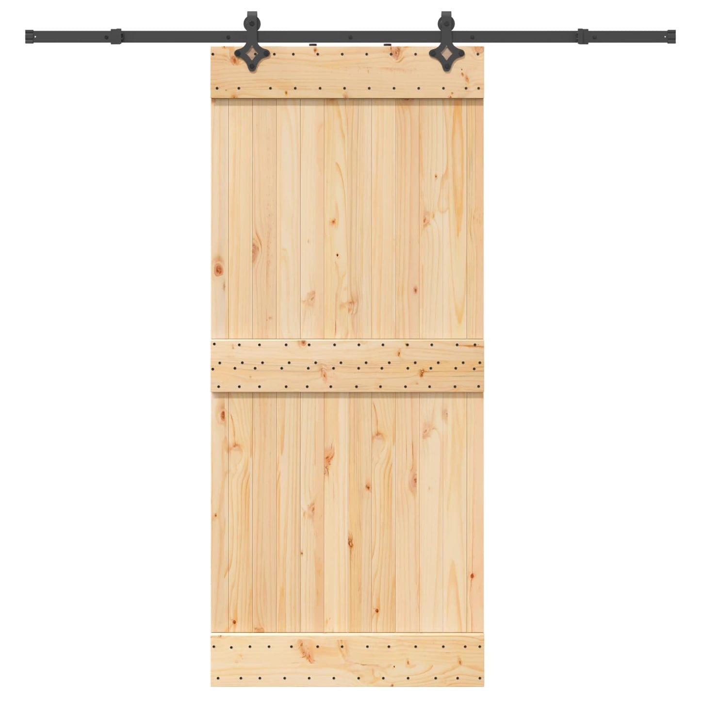 Skyvedør NARVIK Naturlig og svart 90 x 210 cm (213,5 cm)
