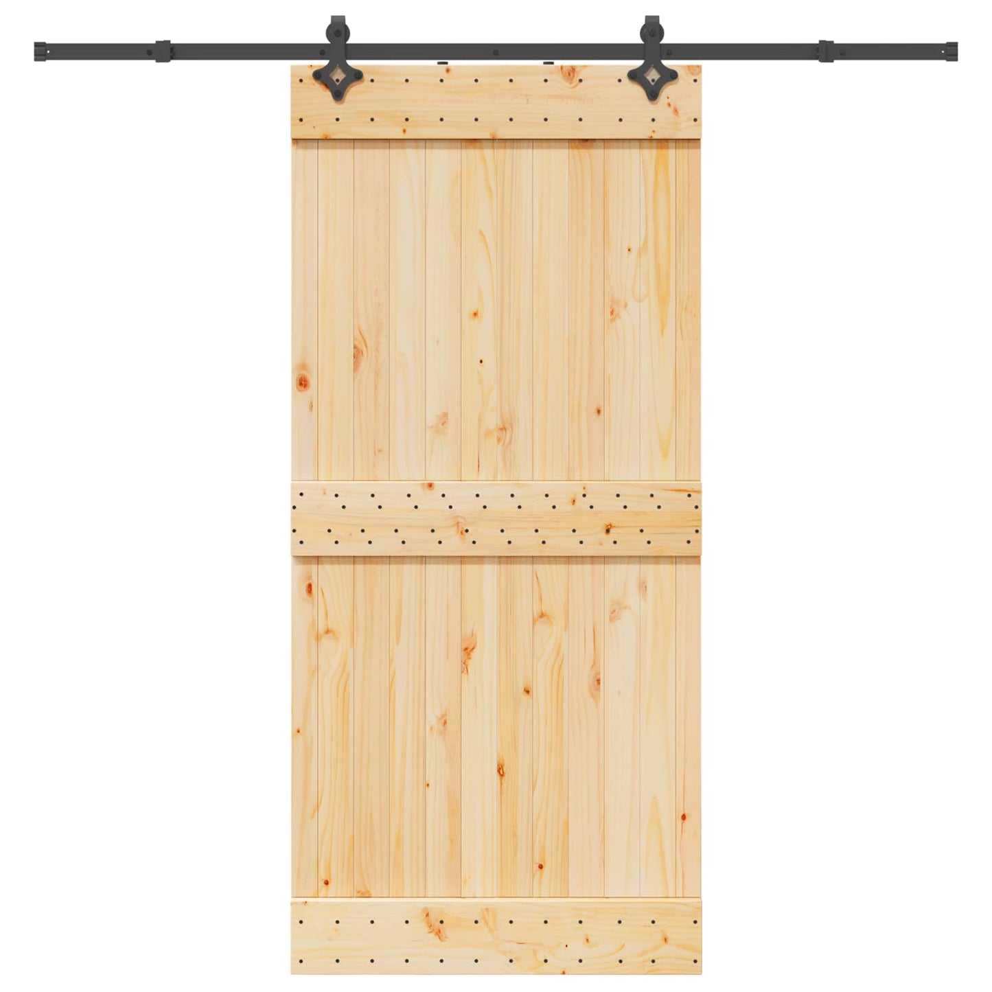 Skyvedør NARVIK Naturlig og svart 95 x 210 cm (213,5 cm)
