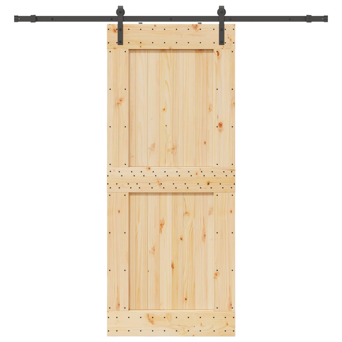 Skyvedør NARVIK Naturlig og svart 95 x 210 cm (213,5 cm)