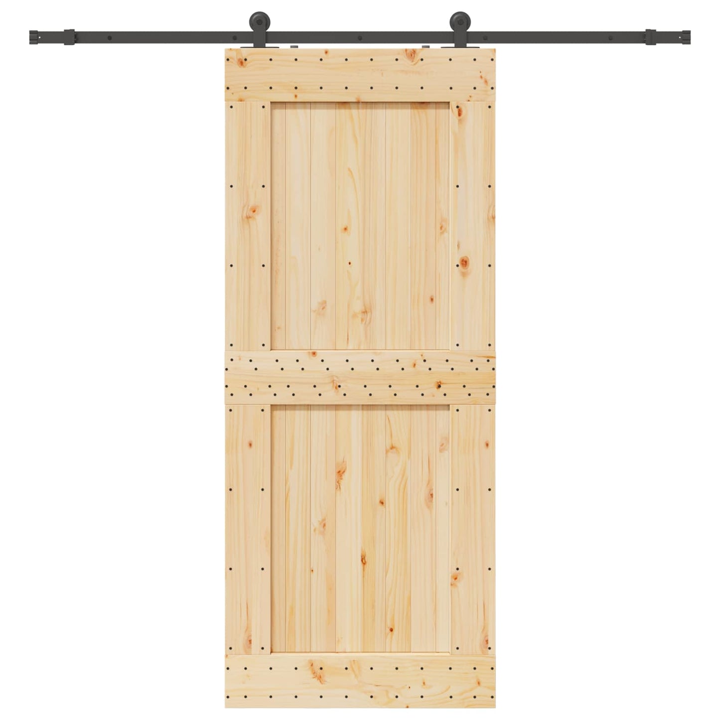 Skyvedør NARVIK Naturlig og svart 95 x 210 cm (213,5 cm)