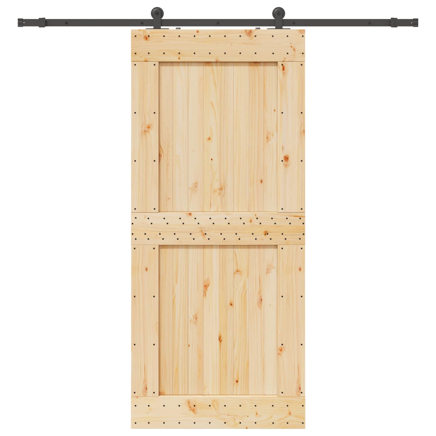 Skyvedør NARVIK Naturlig og svart 100 x 210 cm (213,5 cm)