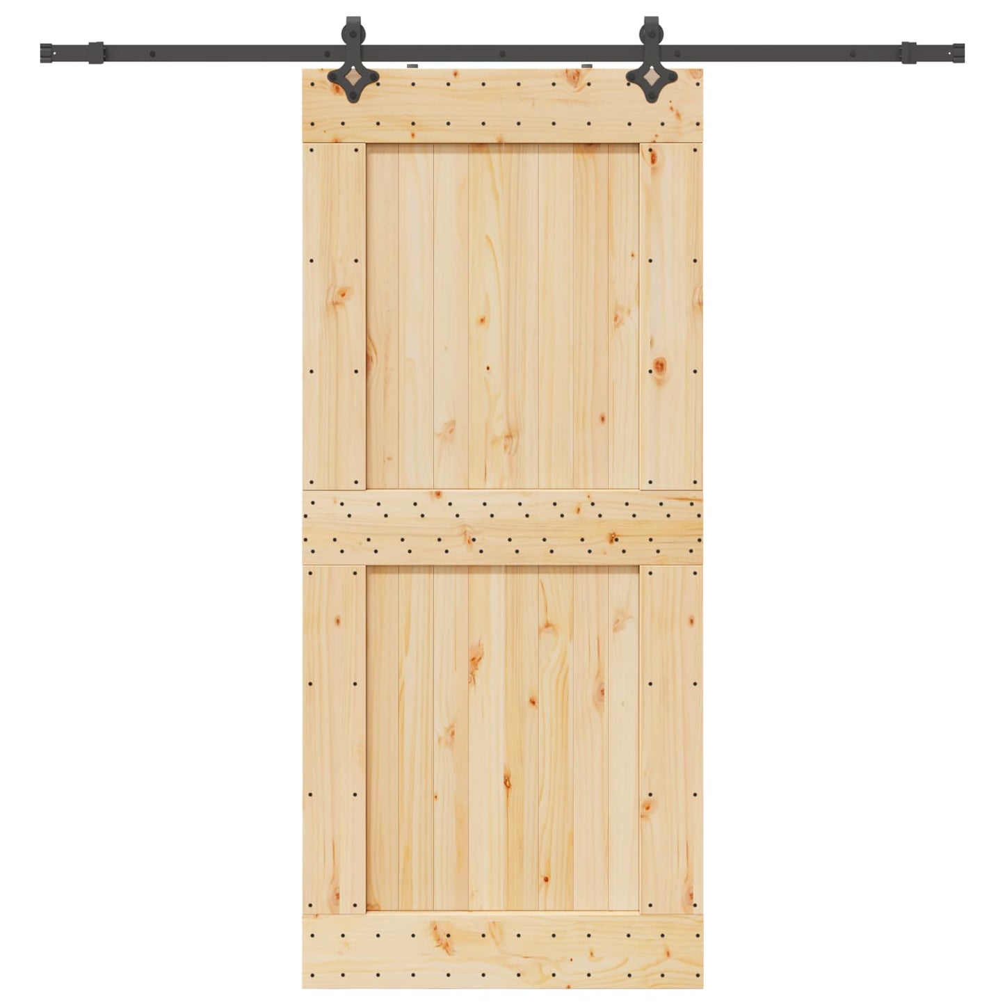 Skyvedør NARVIK Naturlig og svart 100 x 210 cm (213,5 cm)