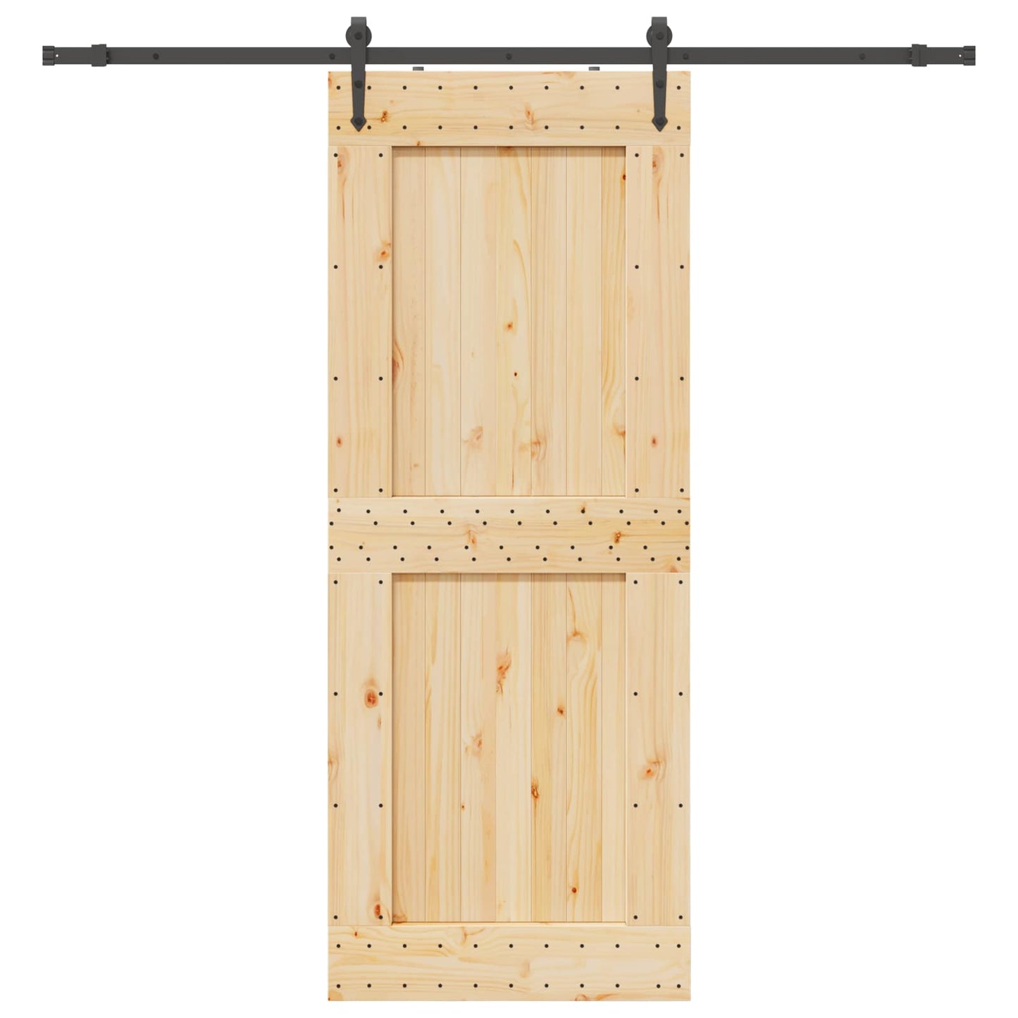 Skyvedør NARVIK Naturlig og svart 90 x 210 cm (213,5 cm)