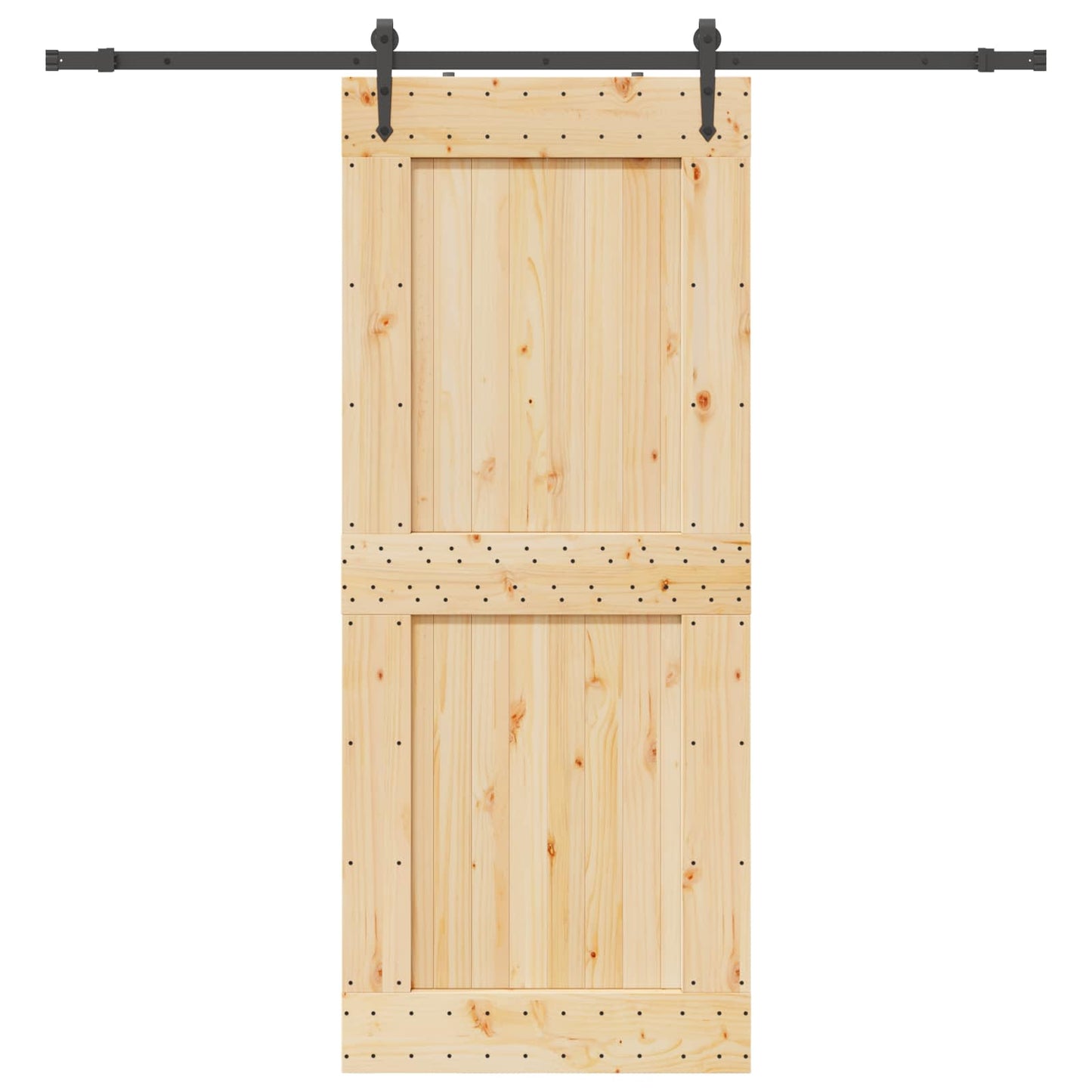 Skyvedør NARVIK Naturlig og svart 95 x 210 cm (213,5 cm)