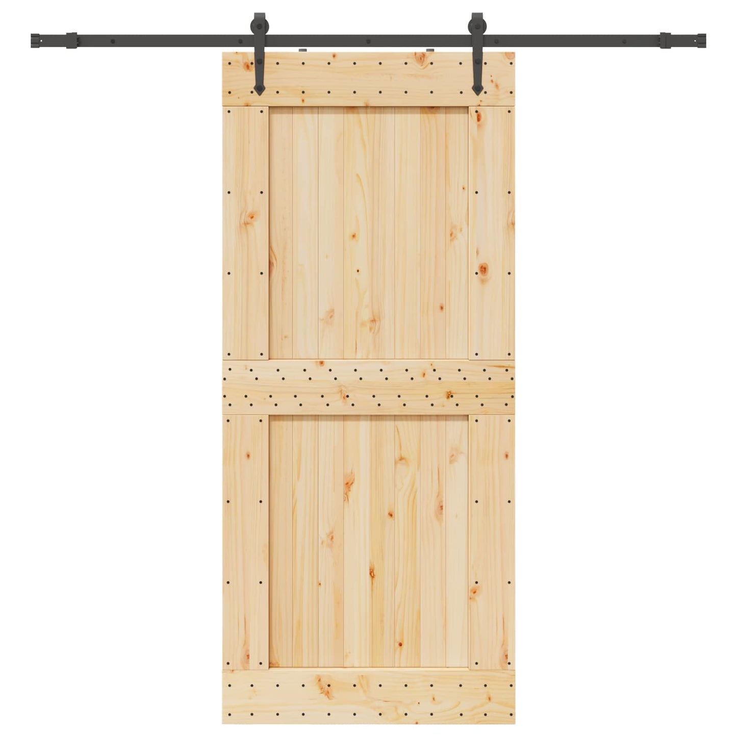 Skyvedør NARVIK Naturlig og svart 100 x 210 cm (213,5 cm)