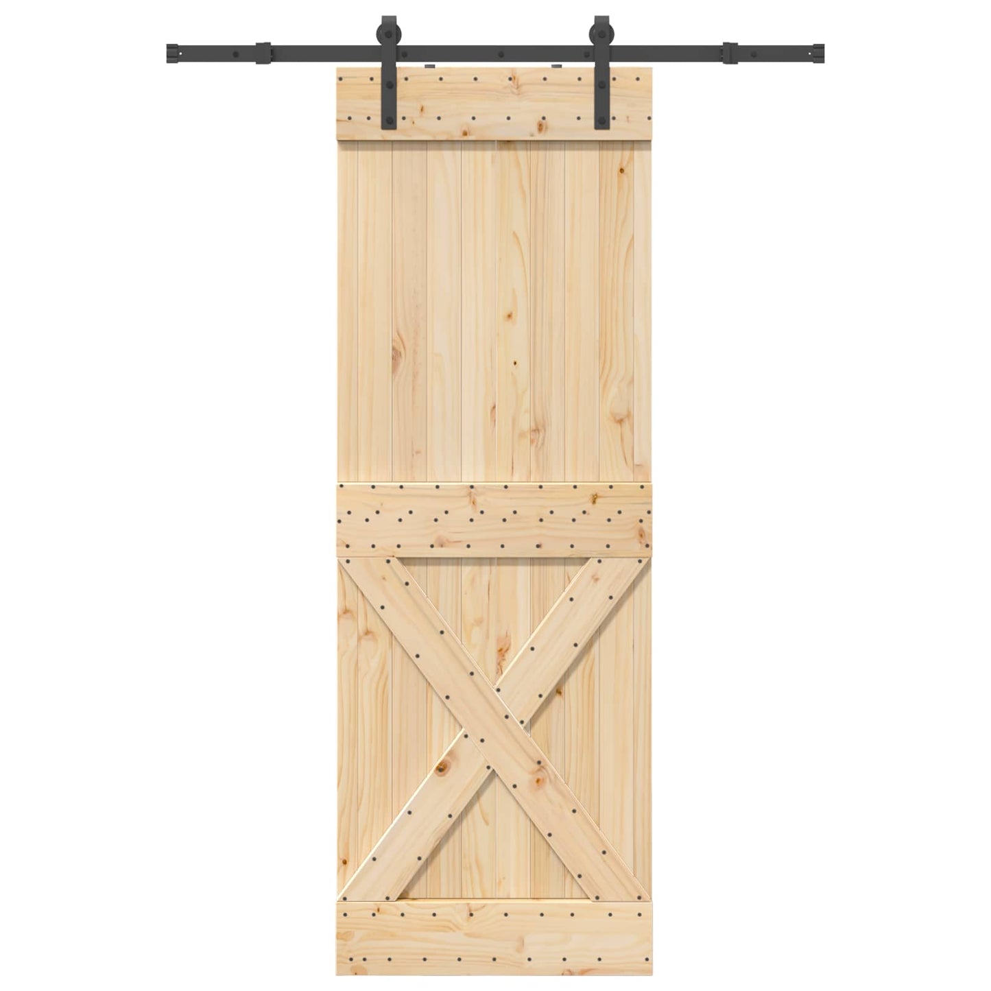 Skyvedør NARVIK Naturlig og svart 80 x 210 cm (152,5 cm)