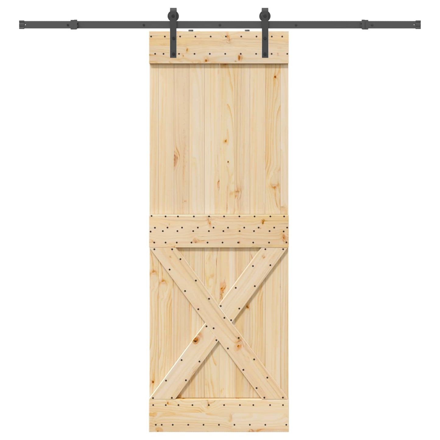 Skyvedør NARVIK Naturlig og svart 80 x 210 cm (213,5 cm)