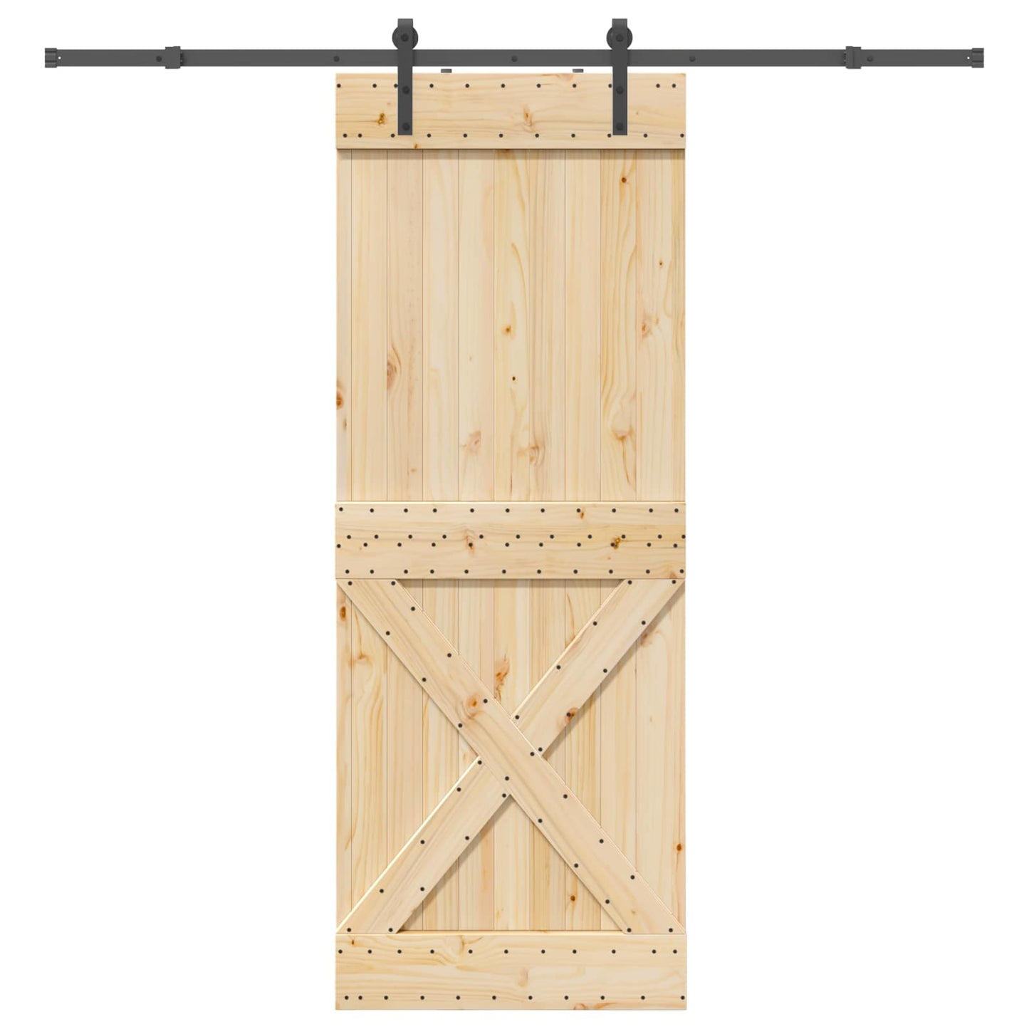 Skyvedør NARVIK Naturlig og svart 85 x 210 cm (213,5 cm)